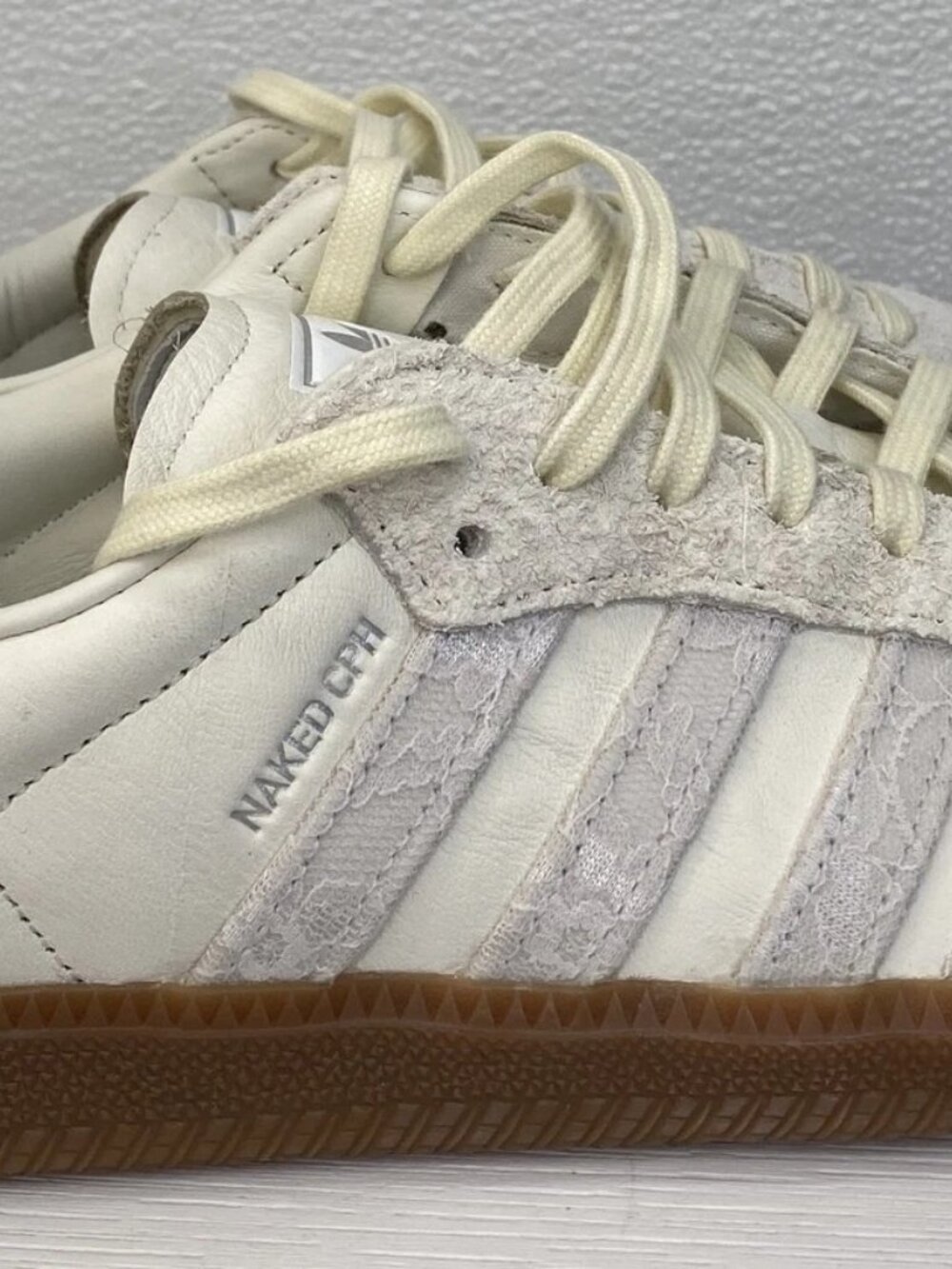 Adidas Samba OG x NAKED Copenhagen Lace Men's Size 10 Off White Suede Sneakers - Picture 15 of 15